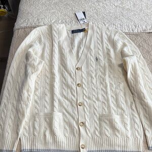 Polo by Ralph Lauren Ivory Cable Knit Cardigan